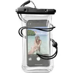 Cellularline Fenstertasche Universal Universal Transparent, Schwarz Mit Handschlaufe, Mit Umhängeschlaufe, Wasserdicht