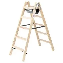 MUNK Günzburger Steigtechnik 033810 Holz Stufen-Stehleiter 9.2 kg