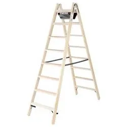 MUNK Günzburger Steigtechnik 033816 Holz Stufen-Stehleiter 14 kg