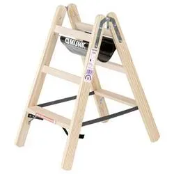 MUNK Günzburger Steigtechnik 033806 Holz Stufen-Stehleiter 5 kg