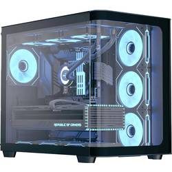AeroCool P500C-G-BK-V1 Midi-Tower PC-Gehäuse Schwarz, Weiß