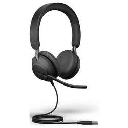 Jabra Evolve2 40 SE USB C/A MS Stereo On Ear Headset kabelgebunden Stereo Schwarz Noise Cancelling,