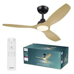 Philips LED Olas Deckenventilator 35 W mit Fernbedienung, Dimmbar