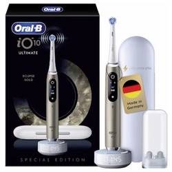 Oral-B, Oral-B Elektrische Zahnbürste "iO Series 10" 1 Stk. Aufsteckbürsten inkl. 1 Aufsteckbürste, iO Sense Schnellladestation, Lade-Reise-Etui