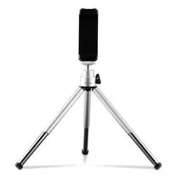 Hama Fancy 2in1 Ministativ 1/4 Zoll Arbeitshöhe=12 - 16 cm Silber Für Smartphones und GoPro, inkl. Smartphonehalter