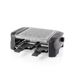 Princess 01.162810.01.001 Raclette 4 Pfännchen, Antihaftbeschichtung, mit Grillstein Schwarz