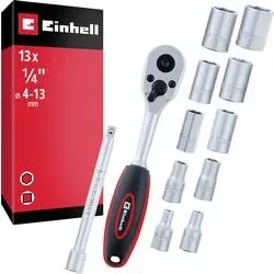 Einhell, Einhell Ratschen- und Steckschlüsselsatz 1/4 | 13-teilig