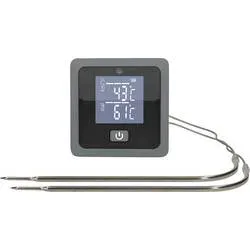 Nedis, Bluetooth Fleischthermometer für BBQ & Ofen, 2 Sonden, 7,5 x 3,2 x 7,5 cm, grau