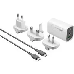 GP Battery, GP Steckerlader GM3A 65W, GaN, 2x USB-C und 1x USB-A, Weiß