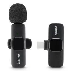 Hama, HAMA Smart Wireless Ansteckmikrofon für Handy Schwarz