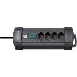 Brennenstuhl 5112014 Steckdosenleiste mit Schalter 4fach Schwarz CH-Stecker