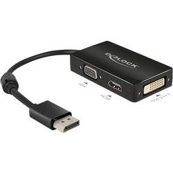 DeLock - Adapter Displayport zu VGA HDMI DVI Passiv, Schwarz, One Size