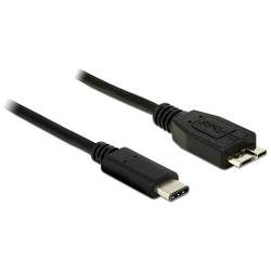 Delock USB-Kabel USB 3.2 Gen1 USB-C® Stecker, USB-Micro-B 3.0 Stecker 1.00 m Schwarz 83677