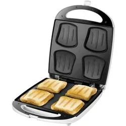 Unold Quadro Sandwich-Toaster klappbar Weiß, Schwarz