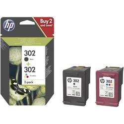 HP, HP 302 Original Tintenpatrone X4D37AE Schwarz, Cyan, Magenta, Gelb Duopack 2 Stück