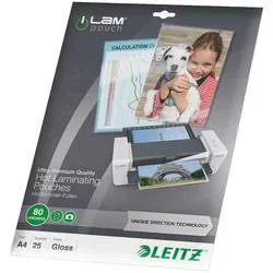 Leitz, LEITZ Laminiertasche A4 74790000 glanz, 80my 25 Stk
