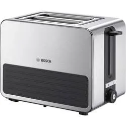 Bosch Haushalt TAT7S25 Toaster mit eingebautem Brötchenaufsatz Edelstahl, Schwarz