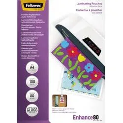 Fellowes, FELLOWES Laminiertasche A4 5302202 glanz, 80my selbstkl. 100 Stk