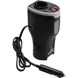 Technaxx Wechselrichter TE13 200 W 12 V/DC - 230 V/AC, 5 V/DC Dosenform für Getränkehalter