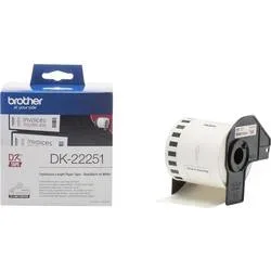 Brother, Brother DK-22251 kontinuierliche Länge Papierrollenetiketten Selbstklebend Schwarz/Rot Druck auf Weiß 62 mm x 15,24m