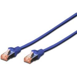 Digitus DK-1644-100/B RJ45 Patchkabel CAT 6 S/FTP 10.00 m Blau Geflechtschirm, Halogenfrei, Flammwidrig, Folienschirm,