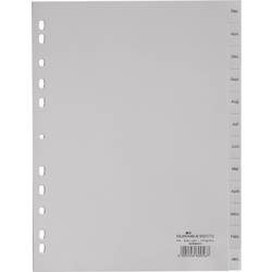 DURABLE, DURABLE Index-Haftstreifen Dez. - Jan. A4 Grau 12-teilig Polypropylen 11 Löcher 6507