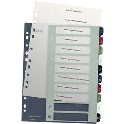 Leitz, LEITZ Register PC-beschriftbar A4+ 12370000 Style, 1-10 multicolor