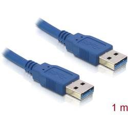 Delock USB-Kabel USB 3.2 Gen1 USB-A Stecker, USB-A Stecker 1.00 m Blau vergoldete Steckkontakte 82534