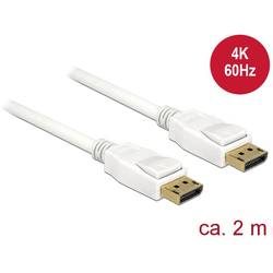 Delock DisplayPort Anschlusskabel DisplayPort Stecker, DisplayPort Stecker 2.00 m Weiß 84877 vergoldete Steckkontakte