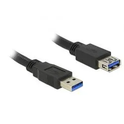 Delock USB-Kabel USB 3.2 Gen1 USB-A Stecker, USB-A Buchse 5.00 m Schwarz vergoldete Steckkontakte 85058
