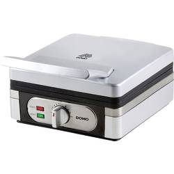 DOMO DO9047W Waffeleisen Antihaftbeschichtung, Kontrollleuchte Silber