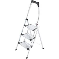 Hailo, Hailo Klapptrittleiter Living Step Silber, Schwarz 3 Stufen