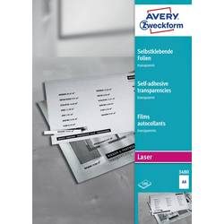 AVERY Zweckform, AVERY Zweckform 3480 Selbstklebefolie DIN A4 Transparent 210 x 297 mm 100 Blatt