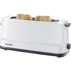 Severin AT 2232 Langschlitztoaster mit eingebautem Brötchenaufsatz Weiß