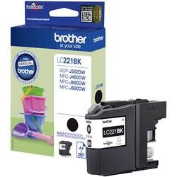 Brother, BROTHER Tintenpatrone schwarz LC-221BK MFC-J480/680/880 260 Seiten