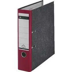Leitz, Leitz 180° Ordner A4 82 mm Rot 2 Ringe 1080 Pappkarton Wolkenmarmor Hochformat