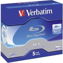 Verbatim, VERBATIM BD-R Jewel Case 25GB 43715 6x Scratchguard 5 Pcs