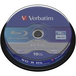 Verbatim, VERBATIM BD-R Spindle whi./blue 50GB 43746 6x DL Scratchgrd+ 10 Pcs