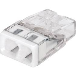 Dosenklemme starr: 0.5-2.5 mm² Polzahl: 2 WAGO 100 St. Transparent, Weiß