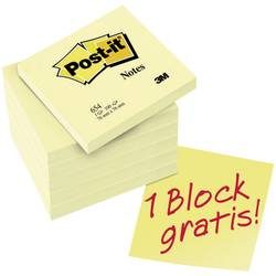 Post-it, Post-it Haftnotizen 76 x 76 mm Kanariengelb 100 Blatt 5 Blöcke + 1 Gratis