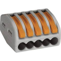 WAGO 222-415-40 222 Verbindungsklemme flexibel: 0.08-4 mm² starr: 0.08-2.5 mm² Polzahl: 5 40 St. Grau, Orange Box