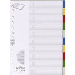 DURABLE, DURABLE Blanko Register DIN A4 Farbig Sortiert Mehrfarbig 10-teilig PP (Polypropylen) Portrait A4 11 Löcher 6740