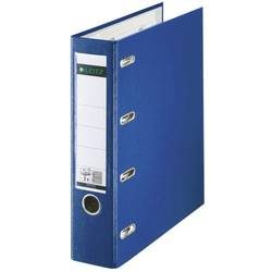 Leitz, Leitz Doppelordner A4 80 mm Blau 4 Ringe 1012 PP (Polypropylen) Glatt Hochformat