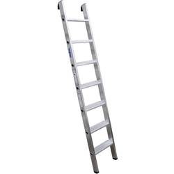 KRAUSE, Anlegeleiter Krause, TRBS 2121-2, Arbeitshöhe 2900 mm, 7 rutschfeste Profilstufen mit T 80 mm, Fussstopfen, Aluminium