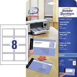 AVERY Zweckform, AVERY ZWECKFORM Visitenkarten 85x54mm C32015-10 weiss, matt, 260g/m2 80 Karten