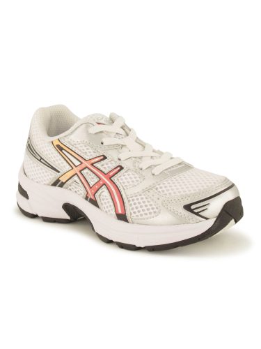 Asics, asics GEL-1130 Kids Sneaker - White + Silver + Red Snapper EU32.5