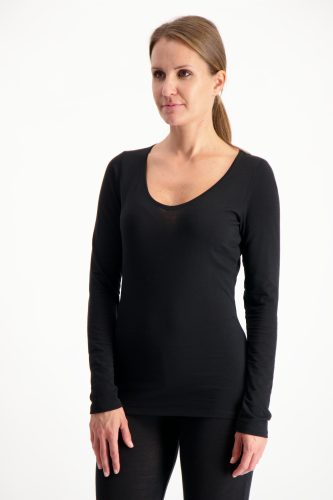 icebreaker Merino 150 Siren Sweetheart Damen Thermo Longsleeve Schwarz, Damen, Größe: XL