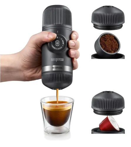 Wacaco, Wacaco Nanopresso + NS-Adapter grau Tragbare Espressomaschine – Kapselmaschine Divers