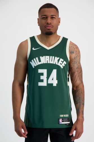 Nike Milwaukee Bucks Icon Edition Giannis Antetokounmpo Herren Basketballtrikot Grün, Herren, Größe: M