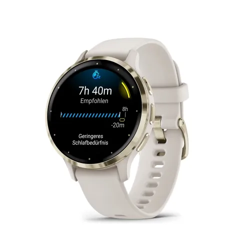 Garmin, Garmin VENU 3S Elfenbein/Softgold Smartwatch – braun